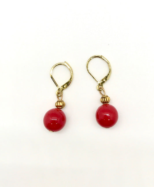 Red Coral Earrings