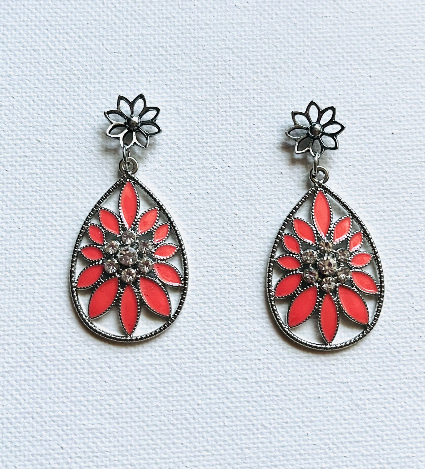 Pink Flower Earrings