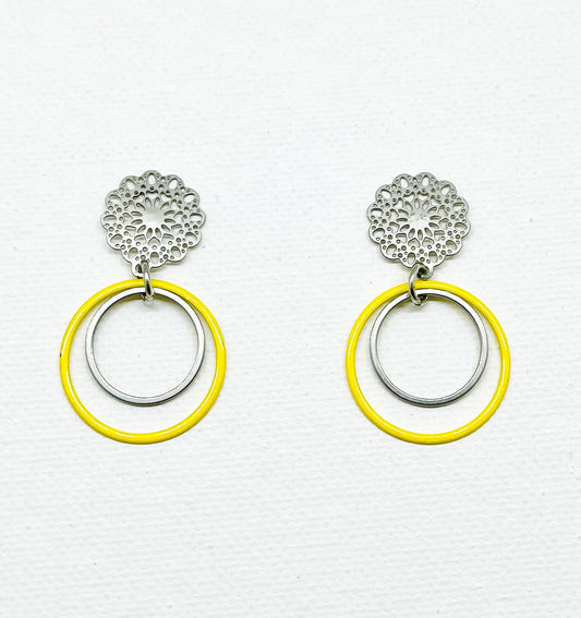 Yellow Halo Earrings