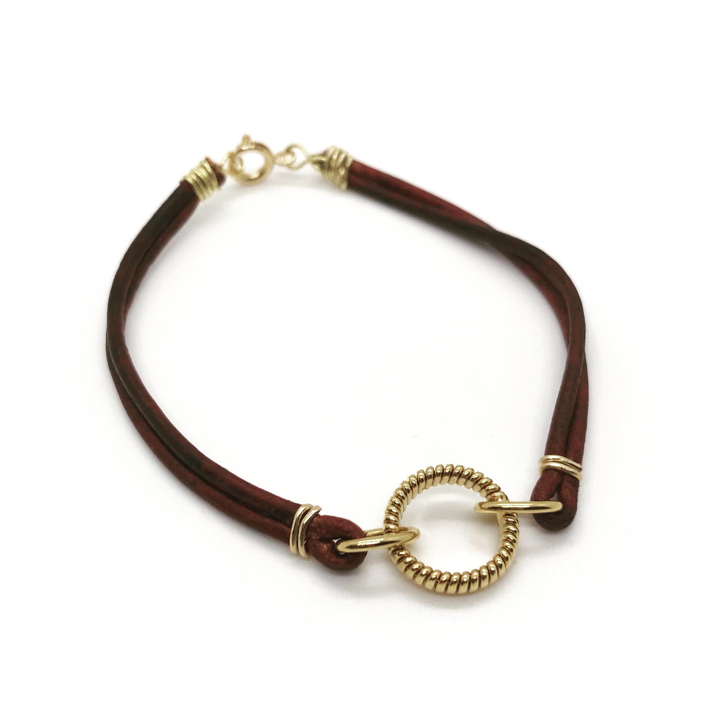 Leather & Golden Bracelet